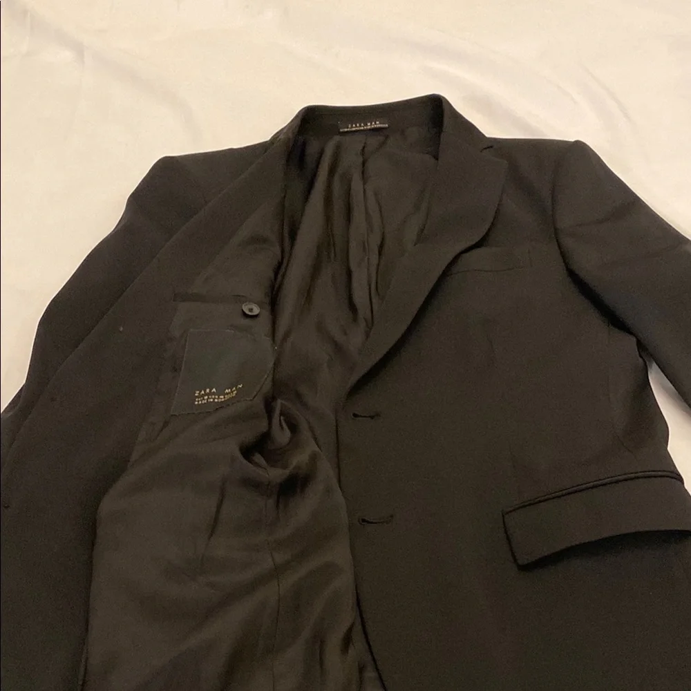 Zara Classic Black Men's Blazer Size 40 Slim fit Formal jacket